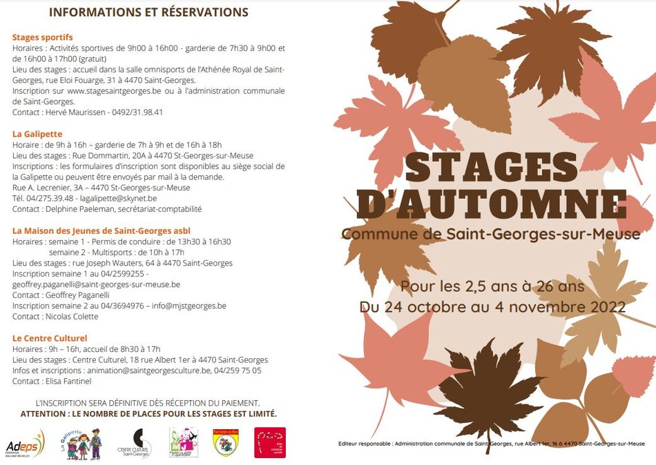 stages automne 2022